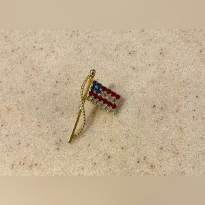 Gold American Flag Brooch